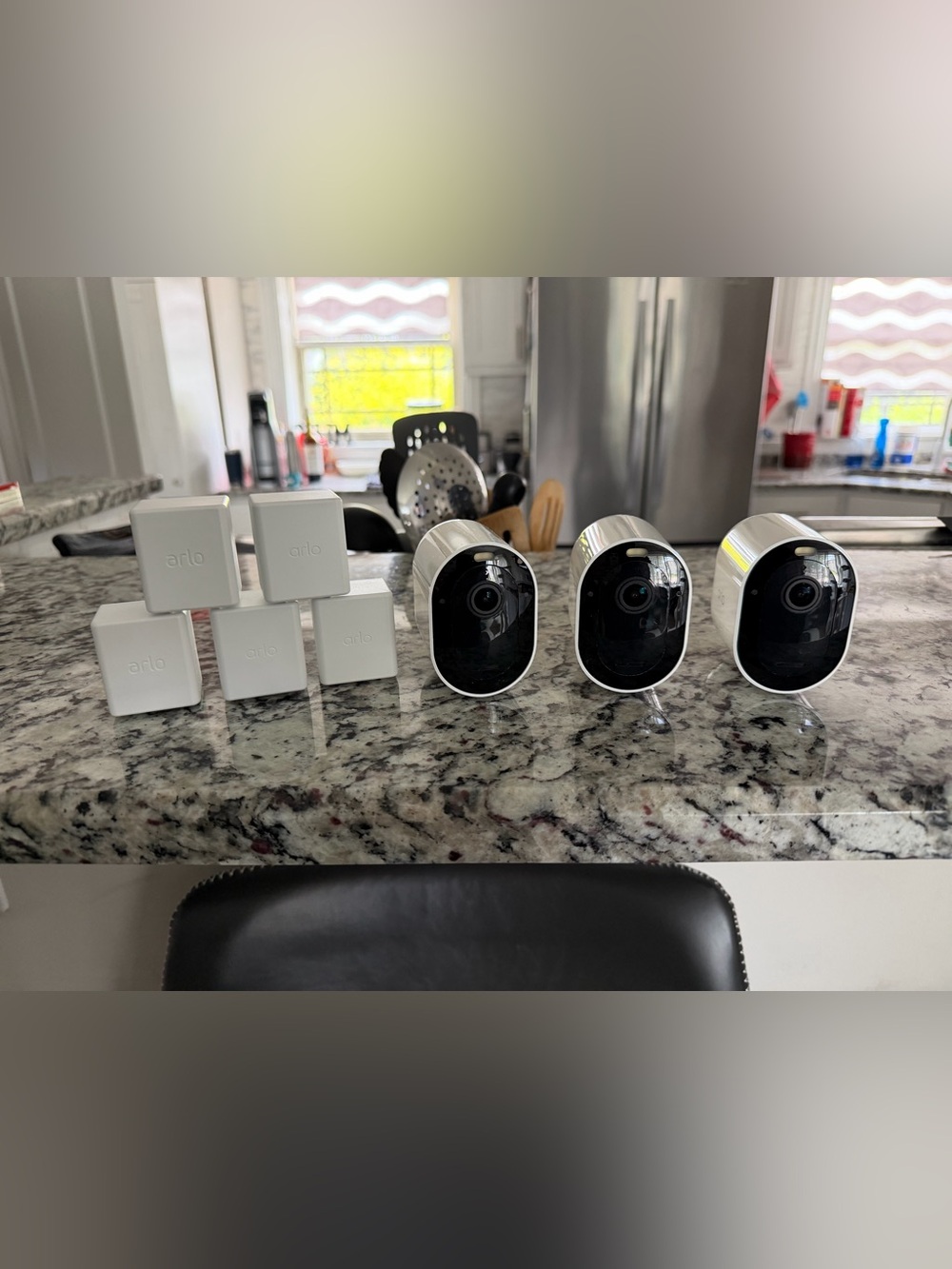 Arlo Pro 5S 2K Indoor/Outdoor Wire Free Spotlight Security Cams (3) +5 Batteries